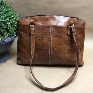 Patricia Nash Poppy Top Zip Map Tote